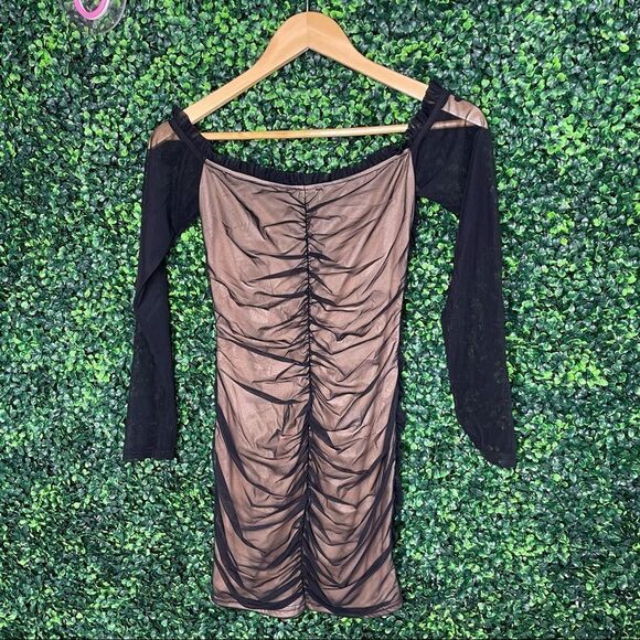 Fashion Nova Maura Mesh Dress Black Sz M - Picture 4 of 6